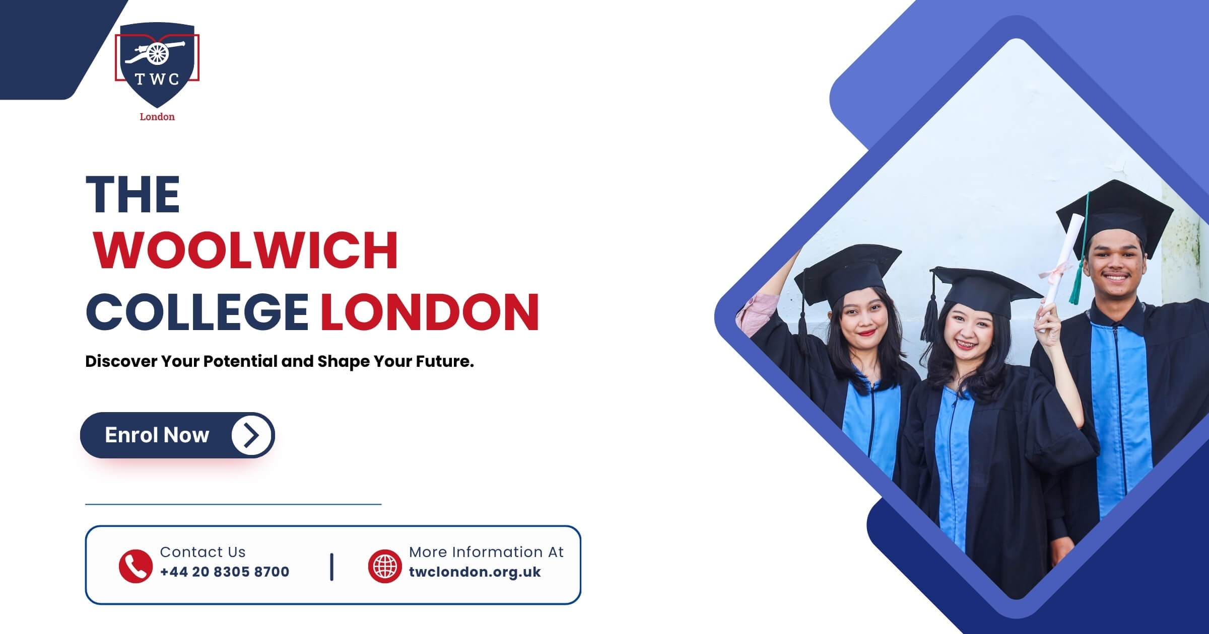 Woolwich College in London, showcasing its modern architecture and vibrant campus environment.